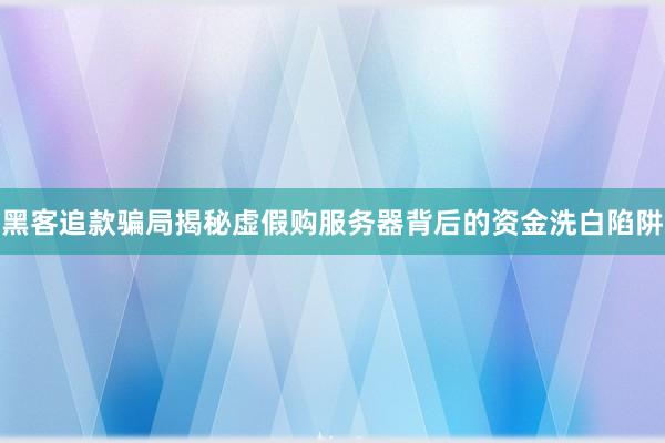 黑客追款骗局揭秘虚假购服务器背后的资金洗白陷阱