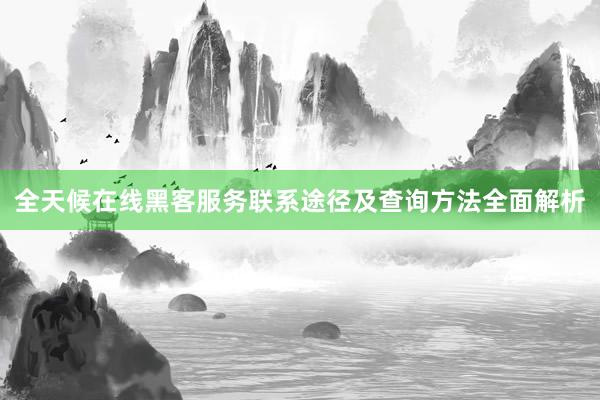 全天候在线黑客服务联系途径及查询方法全面解析